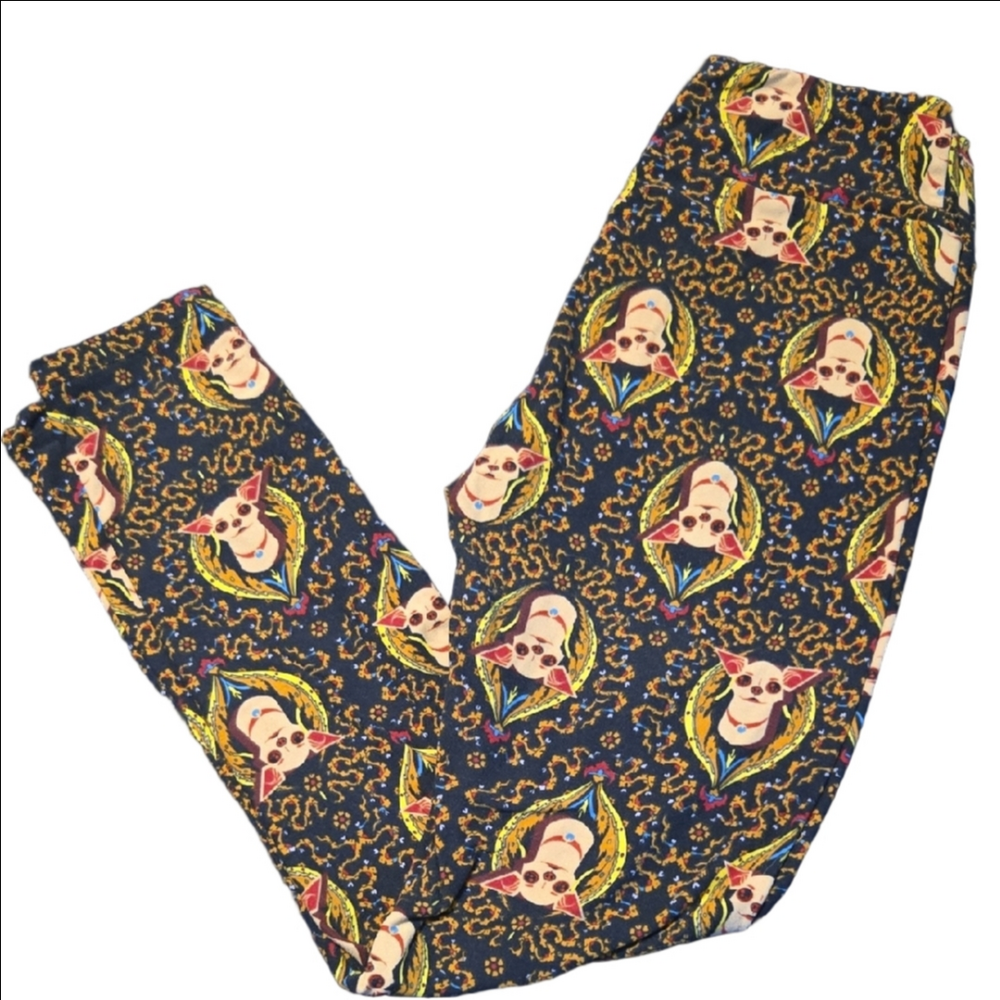 LuLaRoe OS Leggings Chihuahua Print